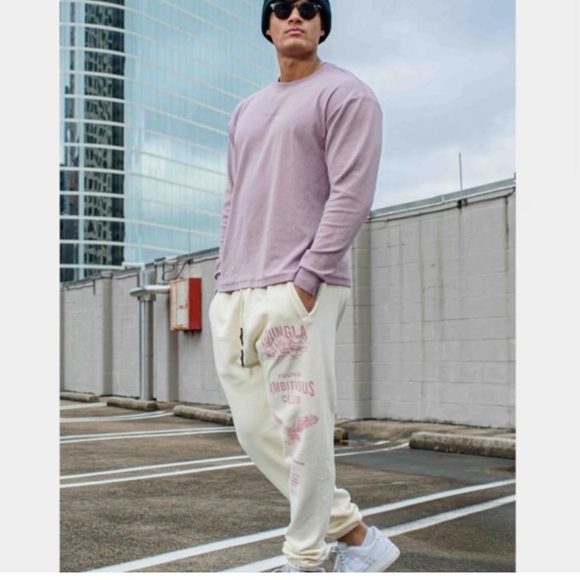 YoungLA Other - Y2K YoungLA Ambitious Club Cream premium cttn Sweatpants jogger XL pristine
